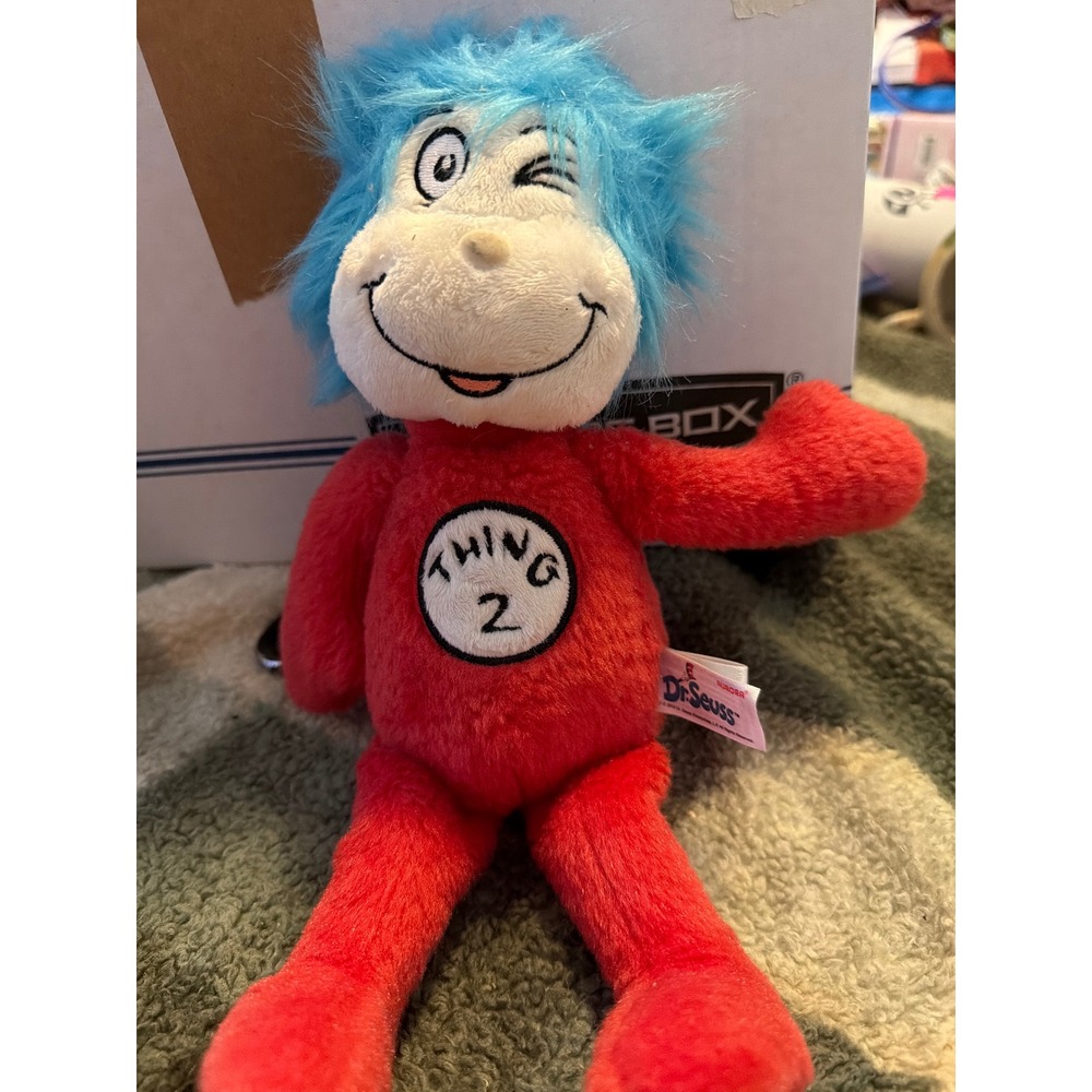 Aurora Dr Seuss‎ Thing 2 Plush Stuffed Animal Red Blue Hair Winking 11 Inch 2019